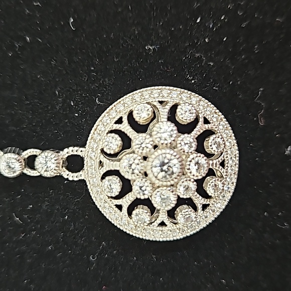 Judith Ripka Sterling Silver Diamonique Neckace And Earring Set - Picture 4 of 16